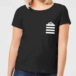 Looney Tunes Taz Stripes Pocket Print Damen T-Shirt - Schwarz