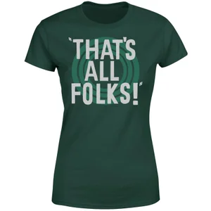 Looney Tunes That's All Folks Damen T-Shirt - Dunkelgrün