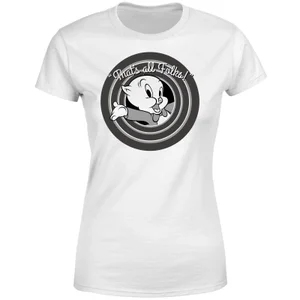 Looney Tunes That's All Folks Porky Pig Women's T-Shirt - White