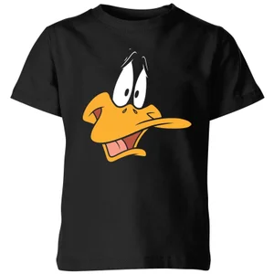 Looney Tunes Daffy Duck Face Kids' T-Shirt - Black