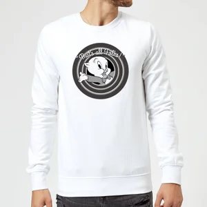 Looney Tunes That's All Folks Schweinchen Dick Pullover - Weiß