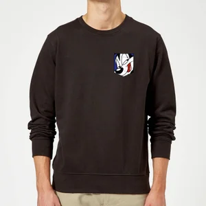 Looney Tunes Pepe Le Pew Face Faux Pocket Sweatshirt - Black