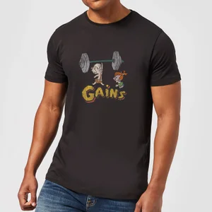 The Flintstones Distressed Bam Bam Gains Men's T-Shirt - Black