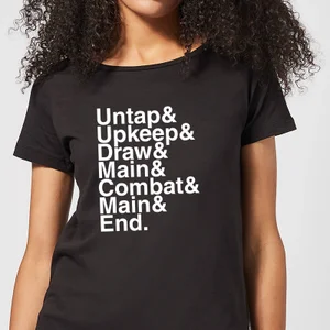 Magic The Gathering Turn Phases Women's T-Shirt - Black