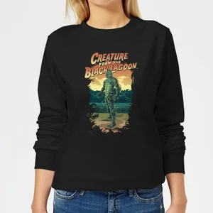 Universal Monsters Creature From The Black Lagoon Illustrated Women's Sweatshirt - Black