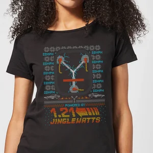 Back To The Future 1.21 Jinglewatts Christmas Women's T-Shirt - Black