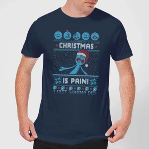 Rick and Morty Kerstmis Mr Meeseeks Pain T-Shirt - Navy