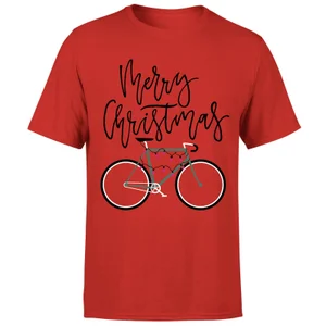 Bike Lights Men's Christmas T-Shirt - Red