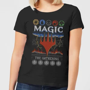 Magic: The Gathering Colours Of Magic Knit Damen Christmas T-Shirt - Schwarz