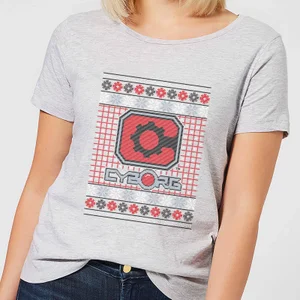 DC Cyborg Knit Damen Christmas T-Shirt - Grau