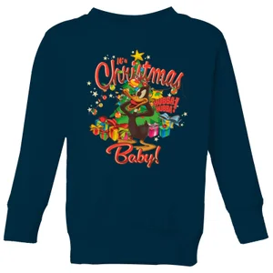 Looney Tunes Its Christmas Baby Kinder Weihnachtspullover – Navy