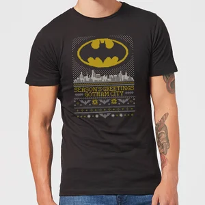 DC Seasons Greetings From Gotham Men's Christmas T-Shirt - Black
