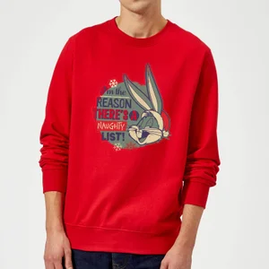 Looney Tunes I'm The Reason There Is A Naughty List Christmas Jumper - Red