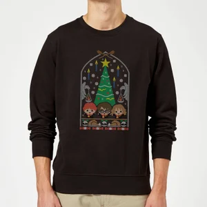 Harry Potter Hogwarts Tree Christmas Jumper - Black