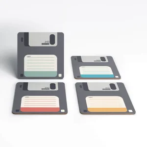 Floppy Disk Coaster Set
