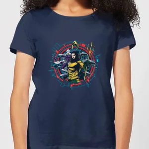 Aquaman Circular Portrait dames t-shirt - Navy