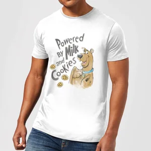 Scooby Doo Powered By Milk And Cookies Men's T-Shirt - White