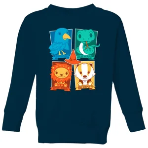 Harry Potter Kids Hogwarts Houses kindertrui - Navy