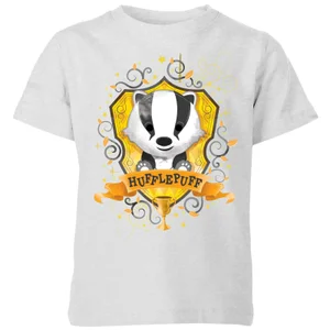 Harry Potter Kids Hufflepuff Crest Kids' T-Shirt - Grey