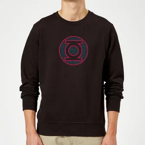 Justice League Green Lantern Retro Grid Logo Sweatshirt - Black