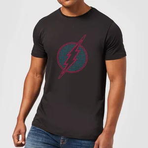 Justice League Flash Retro Grid Logo Men's T-Shirt - Black