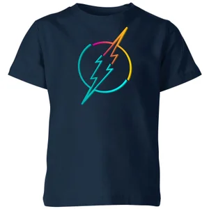 Justice League Neon Flash Kids' T-Shirt - Navy