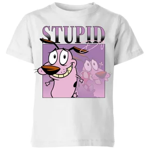 Cartoon Network Spin-Off Courage The Cowardly Dog 90s Photoshoot kinder t-shirt - Wit