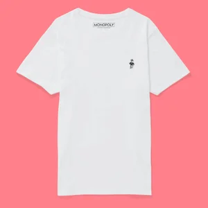Monopoly Mr Monopoly Embroidered T-Shirt - White
