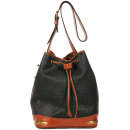 Piero Guidi Vintage Leather Trim Drawstring Shoulder Bag