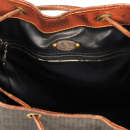 Piero Guidi Vintage Leather Trim Drawstring Shoulder Bag