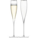 LSA Savoy Champagne Flute Platinum Rim 200ml (Set of 2)