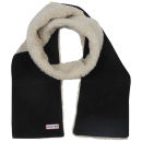 Hunter Unisex Shearling Scarf - Black/Cream