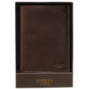 OSPREY LONDON The Conker Saddle Leather Large N/S Wallet - Black/Chocolate
