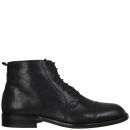 H Shoes by Hudson Men's Fenway Calf Leather Lace up Boots - Black