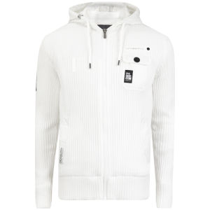 Crosshatch Men s Barksons Ribbed Hooded Knit Off White Mens Clothing Zavvi Ireland
