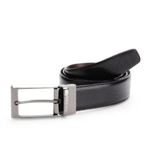 Ted Baker Revell Stitched Reversible Leather Belt - Black - 30 - Black