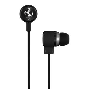 Ferrari T150i Cavallino Heritage Earphones by Logic3 with Three Button Mic Black Electronics Zavvi Ireland