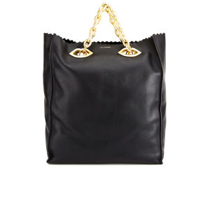 Lulu Guinness Smooth Leather Candy Tote Bag - Black