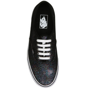Vans Authentic Iridescent Glitter Trainers Black True White Allsole