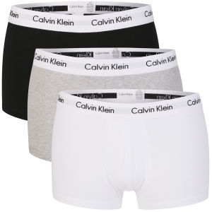 CALVIN KLEIN COTTON STRETCH LOW RISE TRUNK VALUE PACK BLACK WHITE GREY HEATHER