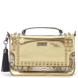 Paul's Boutique Nicole Studded Snake Trim Satchel - Gold