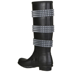 Hunter Women s Festival Stud Tall Wellies Black Gunmetal Coggles