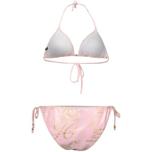 Just Cavalli Women's Gold Print Triangle Bikini - Pink