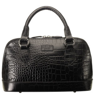 OSPREY LONDON The E/W Ladybug Polished Croc Leather Grab Bag - Black