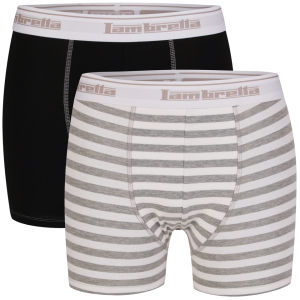 Lambretta Men s Two Pack Boxers Black Grey S