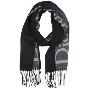 Christian Dior Women's Wool Mix Scarf  - Black/White