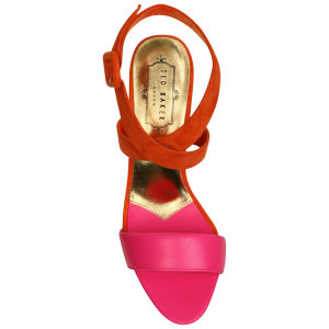 Ted Baker Women s Jolea Heeled Sandals Orange Pink Suede and Leather Allsole