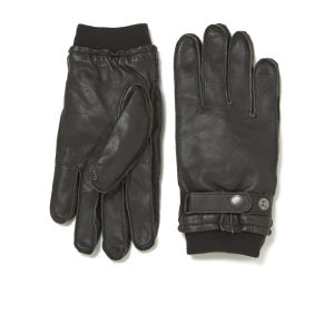 French Connection Men's Leather Gloves - Brown - S-M - Brown