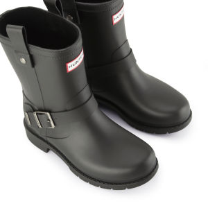 Black biker wellies best sale