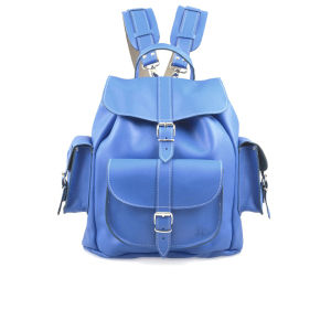 Grafea Hari Medium Leather Rucksack - Smurf Blue